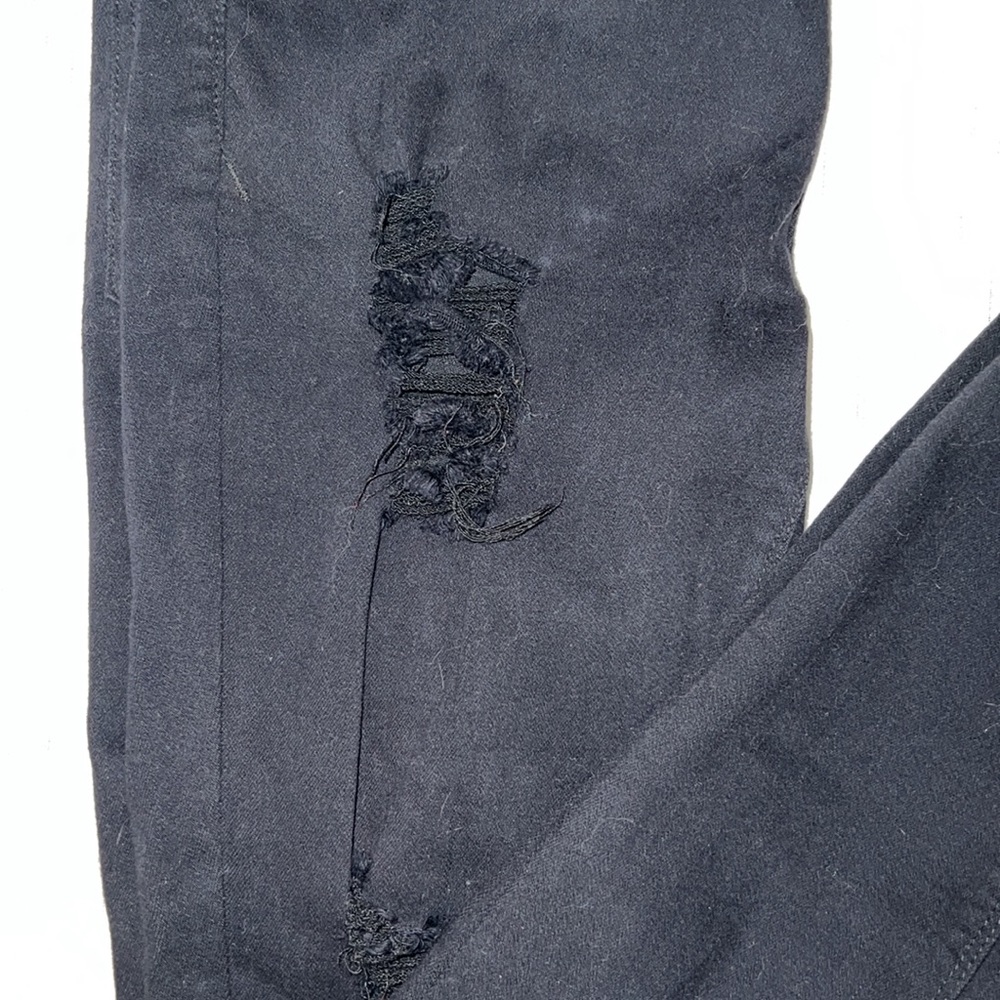 Express Mid Rise Black Ripped Jean Leggings - Picture 5 of 11